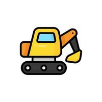 Simple Excavator lineal color icon. The icon can be used for websites, print templates, presentation templates, illustrations, etc vector