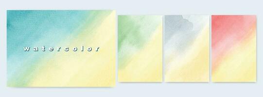 Set of Abstract background design colorful watercolor yellow gradients vector