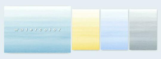 Set of Abstract background design Light colors watercolor gradients vector