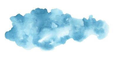 Abstract blue cloud watercolor stain vector