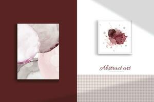 Minimalist creative red tones watercolor hand-painted illustration set vector