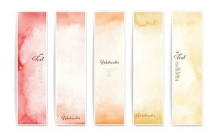 Set of four varicolored watercolor banners vector