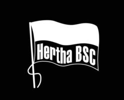 Hertha Berlina club logo símbolo blanco fútbol americano bundesliga Alemania resumen diseño vector ilustración con negro antecedentes