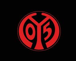 Mainz 05 Club Symbol Logo Football Bundesliga Germany Abstract Design Vector Illustration With Black Background