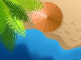 A vector image of a background image with a warm, vibrant design that shows the beauty of the nature of world beaches and resort areas. Sea, sand, sunlit shore