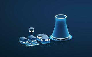 Chimney with blue background, 3d rendering. photo