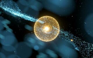 Magical particles with abstract shape, 3d rendering. photo