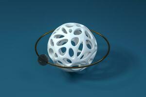 Organic tile holes material, decoration ball, 3d rendering. photo