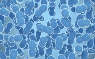 Large groups of germs with blue background, 3d rendering. photo