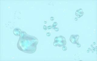 Split bubbles underwater, 3d rendering. photo