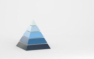 pirámide gráficos y datos análisis, 3d representación. foto