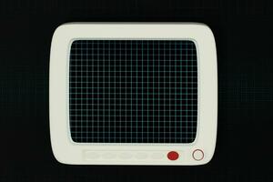 The monitor with black background,digital grid,3d rendering. photo