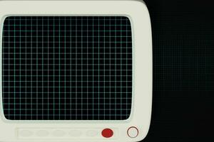 The monitor with black background,digital grid,3d rendering. photo