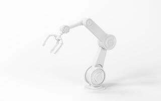 Mechanical arm with white background, 3d rendering. photo