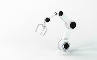 Mechanical arm with white background, 3d rendering. photo