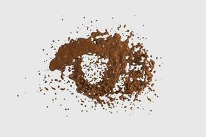 Splashing chocolate liquid with white background, 3d rendering. photo