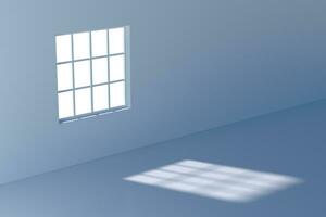 White empty room with sunlight come from the window, 3d rendering. photo