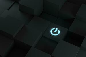 Switch and cubes with dark background,abstract conception ,3d rendering. photo