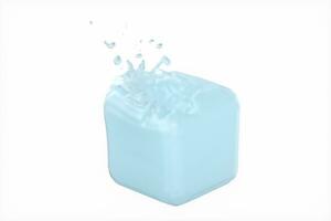 Snow cube, cold temperature background, 3d rendering. photo