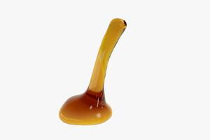 Golden honey drop on white background, 3d rendering. photo