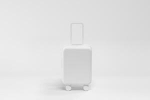 Luggage with white background, 3d rendering. photo