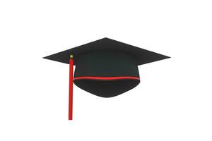 Graduate hat with white background, 3d rendering. photo