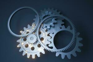 Industrial gear,mechanical structure,3d rendering. photo