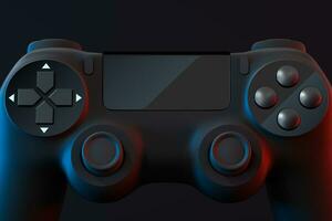 Classic game pad with dark background, 3d rendering. photo