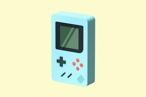 Game boy machine, cartoon recreation background, 3d rendering. photo