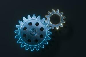 Industrial gear,mechanical structure,3d rendering. photo