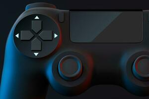 Classic game pad with dark background, 3d rendering. photo