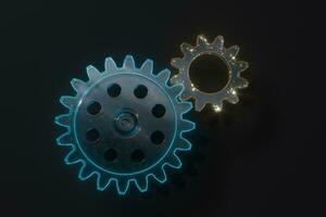 Industrial gear,mechanical structure,3d rendering. photo