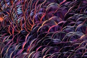 Growing wavy particles, abstract color background, 3d rendering. photo