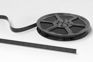 Film tapes with white background, 3d rendering. photo