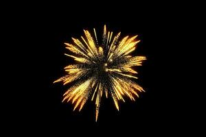 Single golden firework with dark background, 3d rendering. photo