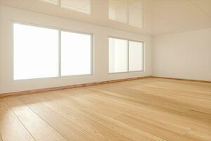 The white empty room with sunlight coming from the window, 3d rendering. photo