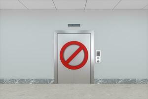 The elevator in the corridor, 3d rendering. photo