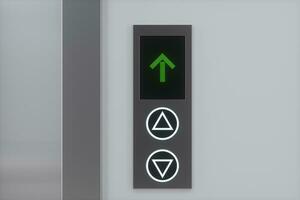 The elevator in the corridor, 3d rendering. photo