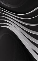 Metal curve geometry with dark background, 3d rendering. photo