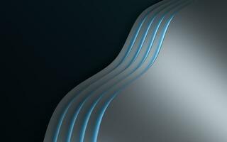 Curved geometry with dark background, 3d rendering. photo