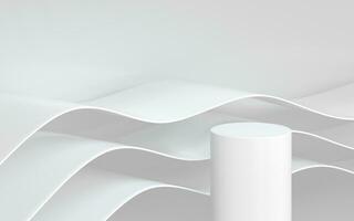Curved geometry with empty stage, 3d rendering. photo