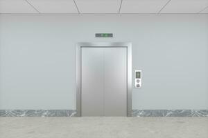 The elevator in the corridor, 3d rendering. photo