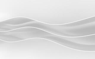 Curved white geometry with white background, 3d rendering. photo