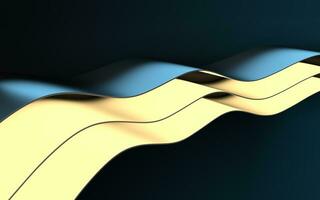 Curved geometry with dark background, 3d rendering. photo