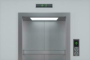 The elevator in the corridor, 3d rendering. photo