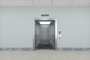 The elevator in the corridor, 3d rendering. photo