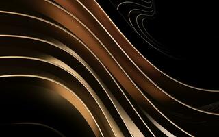 Metal curve geometry with dark background, 3d rendering. photo