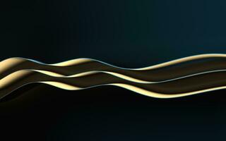 Curved geometry with dark background, 3d rendering. photo