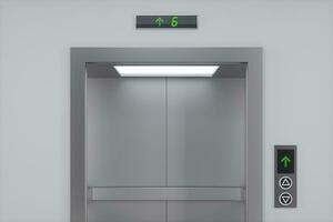 The elevator in the corridor, 3d rendering. photo