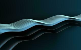 Curved geometry with dark background, 3d rendering. photo